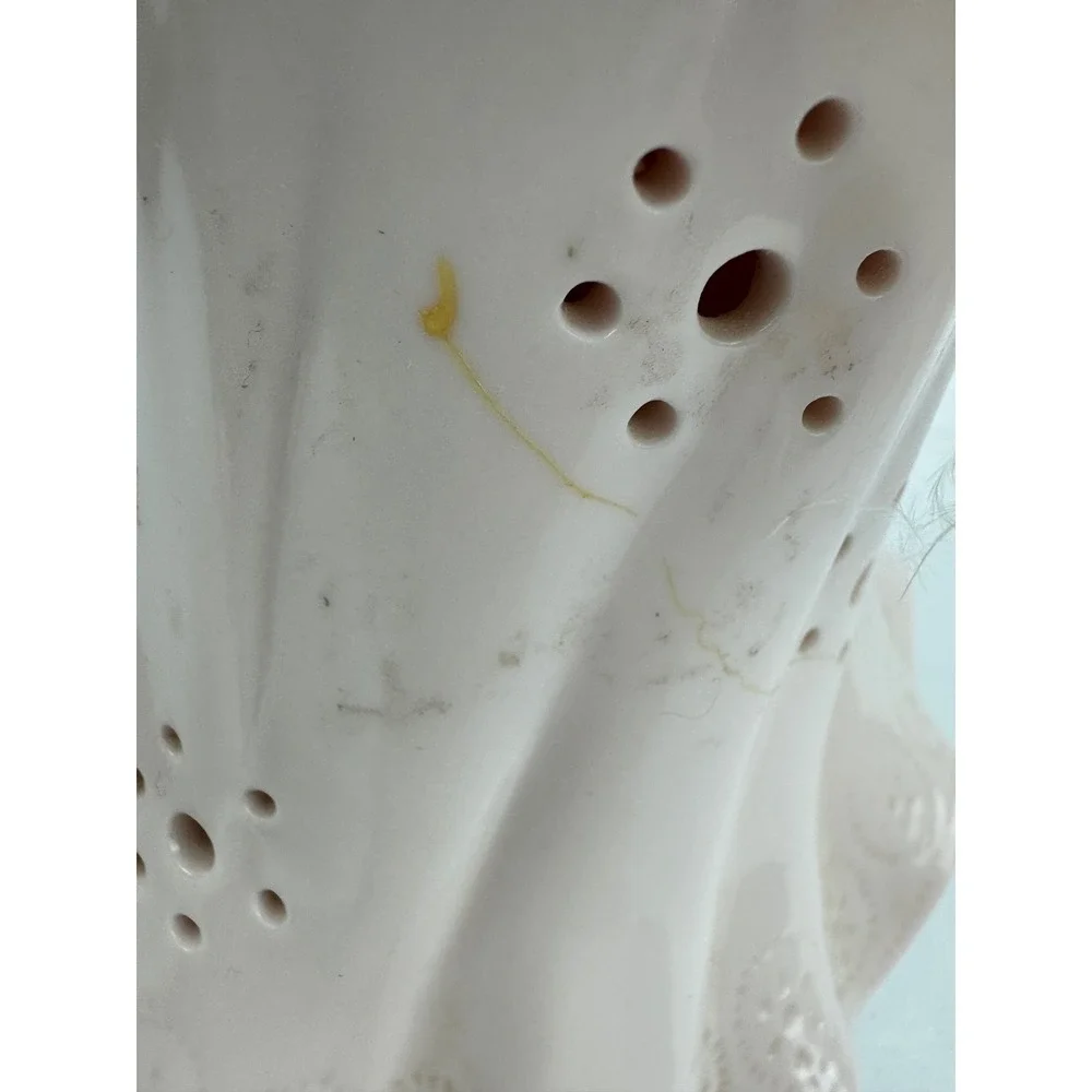 Vintage Winking Angel Figurine Pink Porcelain Light Up Feather Wings Christmas